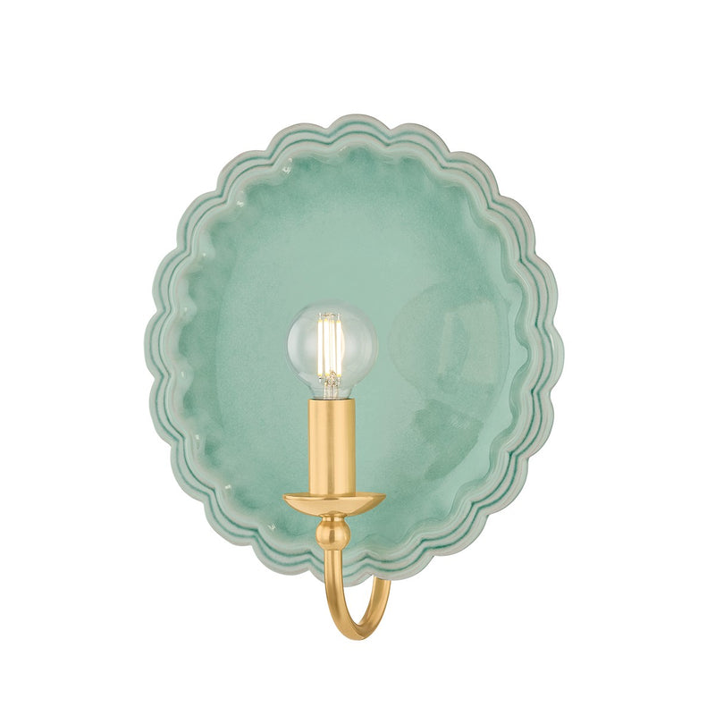 Mitzi H1140101-AGB/CMC One Light Wall Sconce, Aged Brass