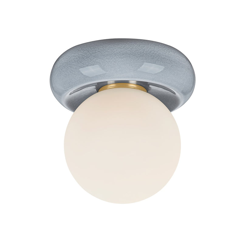 Mitzi H1160501-AGB/CFK One Light Flush Mount, Aged Brass