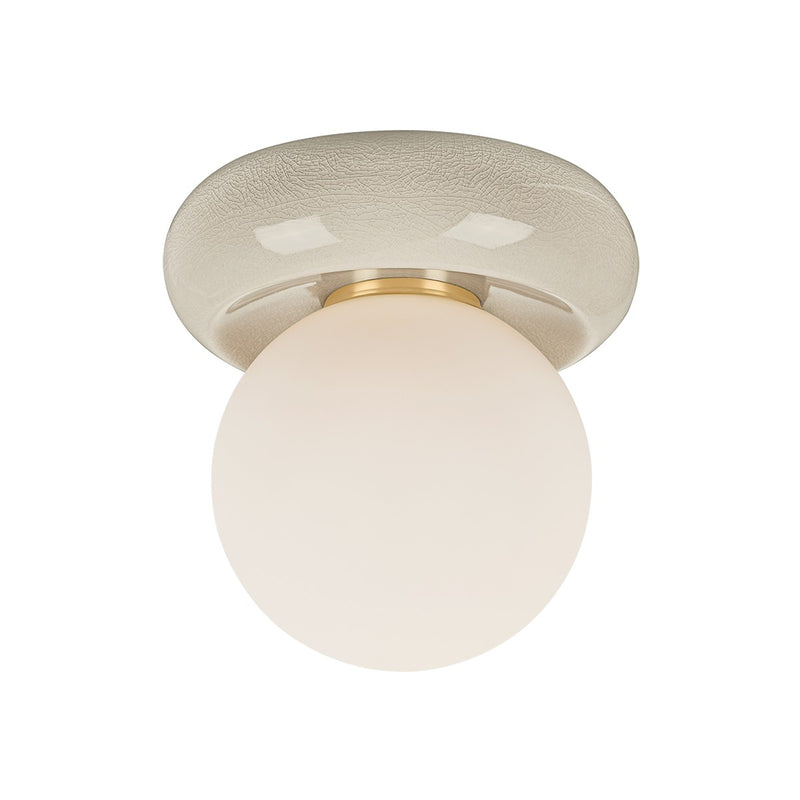 Mitzi H1160501-AGB/CIC One Light Flush Mount, Aged Brass