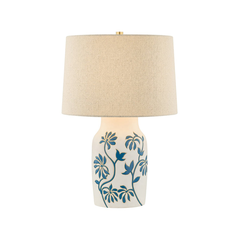 Mitzi HL1113201-AGB/CWF One Light Table Lamp, Aged Brass