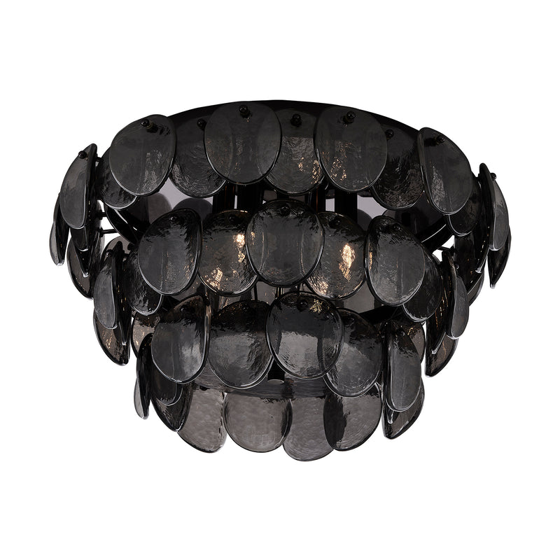 Kalco 524645BN Four Light Flush Mount, Black Nickel