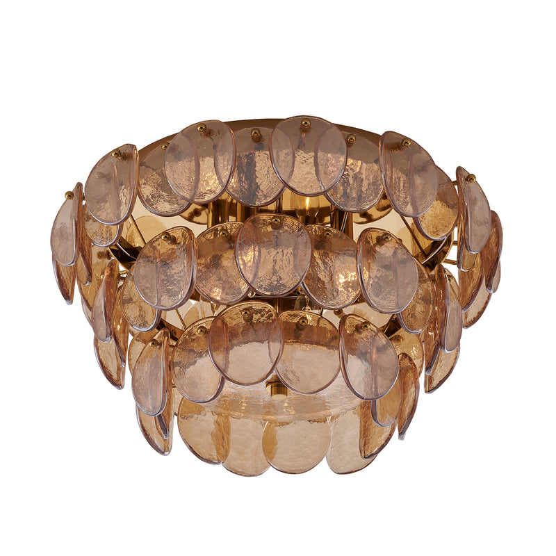 Kalco 524645PWB Four Light Flush Mount, Polished Winter Brass