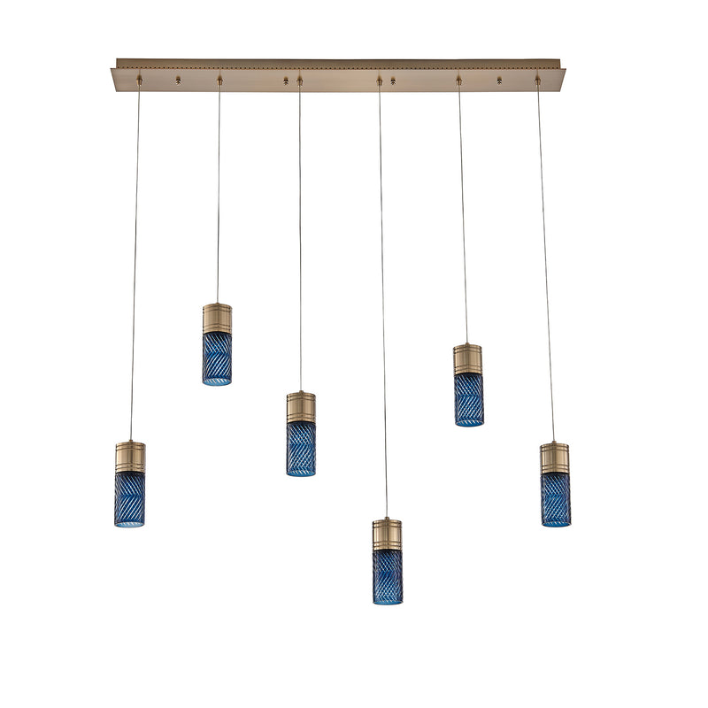 Kalco 524961WB LED Linear Pendant, Winter Brass