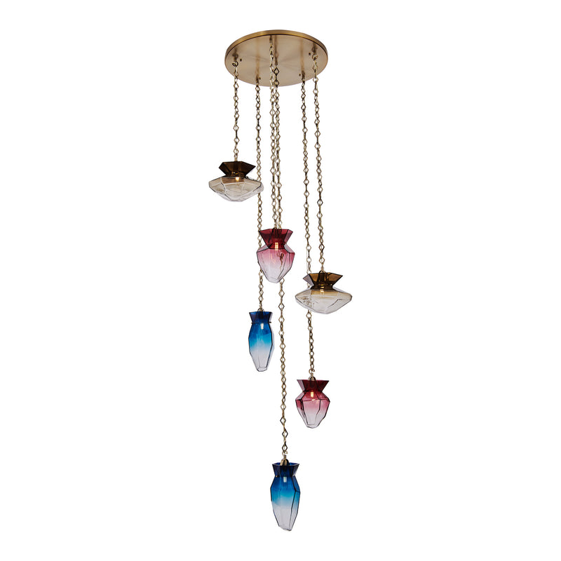 Kalco 528352WB Six Light Chandelier, Winter Brass