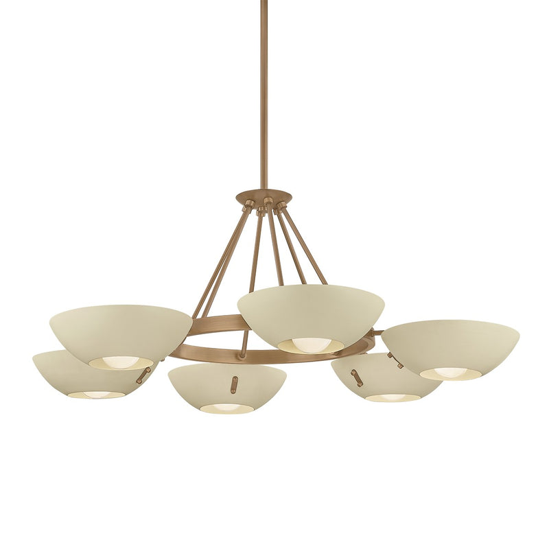 Troy Lighting F2141-PBR/SSD Six Light Chandelier, Patina Brass
