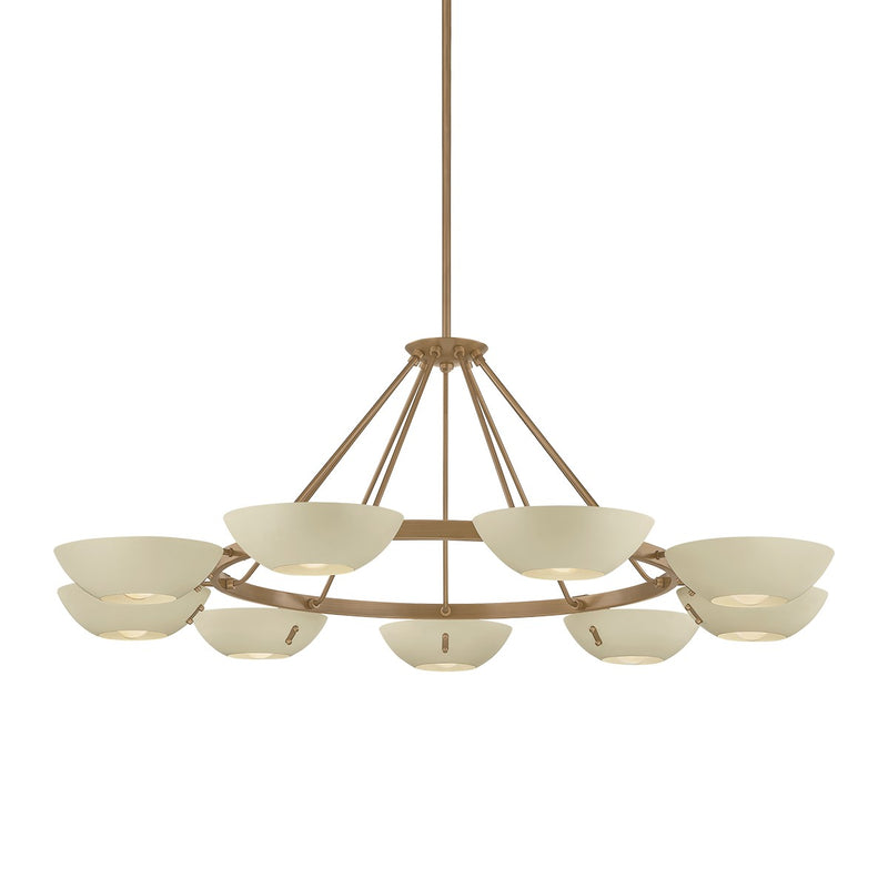 Troy Lighting F2155-PBR/SSD Nine Light Chandelier, Patina Brass