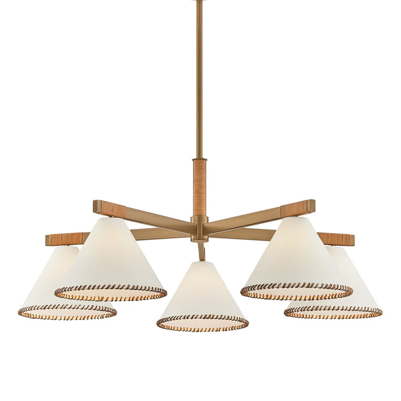 Troy Lighting F2540-PBR Five Light Chandelier, Patina Brass