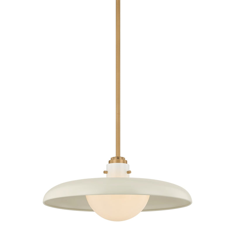 Troy Lighting F2620-PBR/OW One Light Pendant, Patina Brass