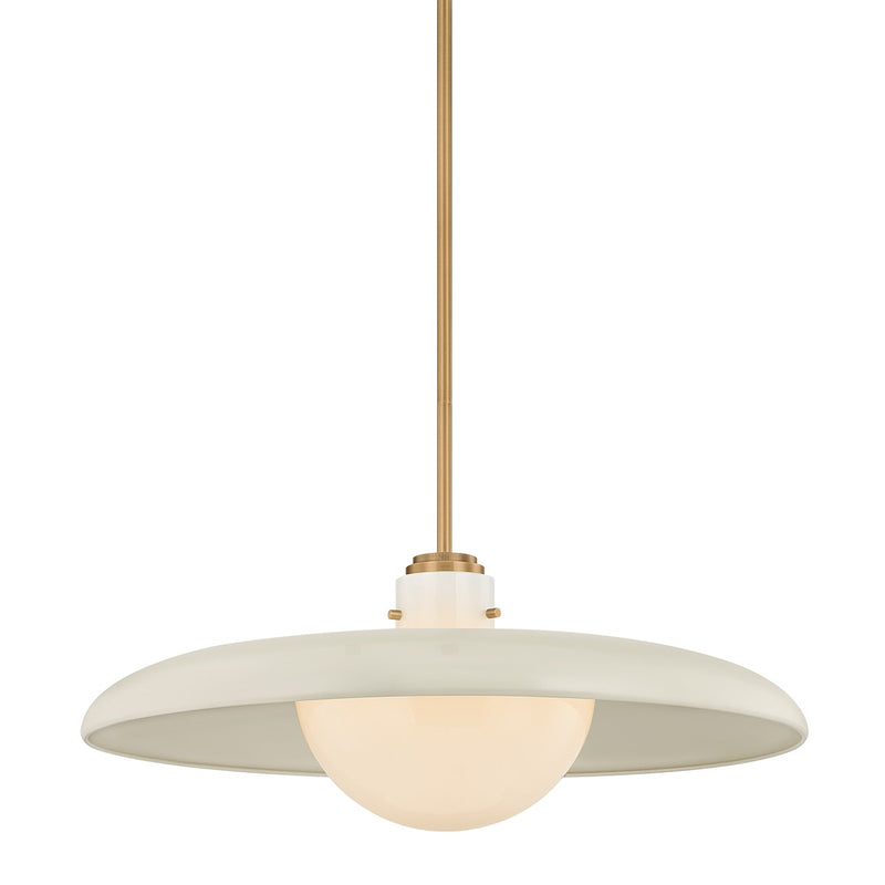 Troy Lighting F2628-PBR/OW One Light Pendant, Patina Brass