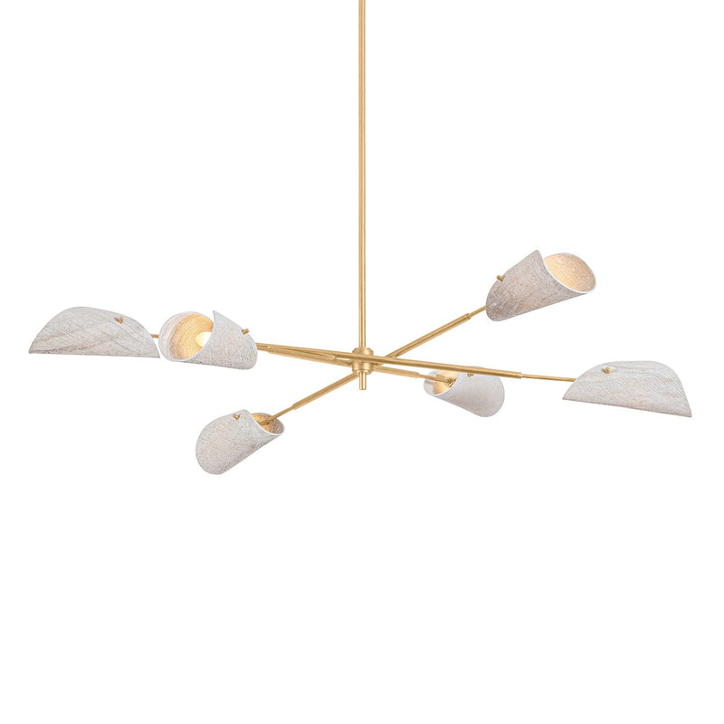 Troy Lighting F3460-VGL Six Light Chandelier, Vintage Gold Leaf