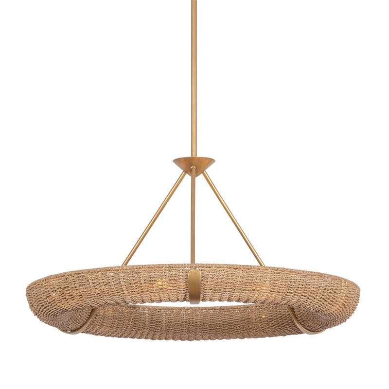 Troy Lighting F3836-PGL Nine Light Chandelier, Patina Gold Leaf