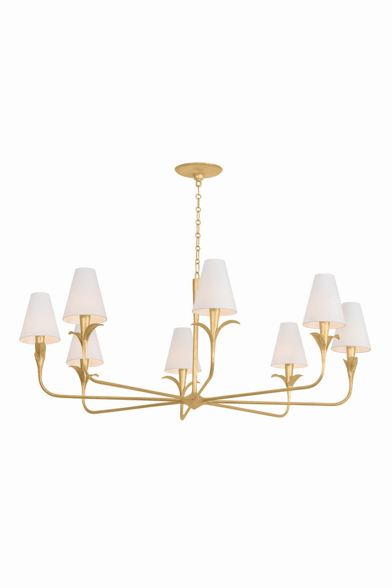 Troy Lighting F4758-GLI Eight Light Chandelier, Gilded Ivory