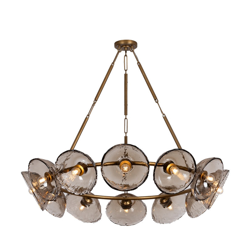 Troy Lighting F5448-PGL 12 Light Chandelier, Patina Gold Leaf