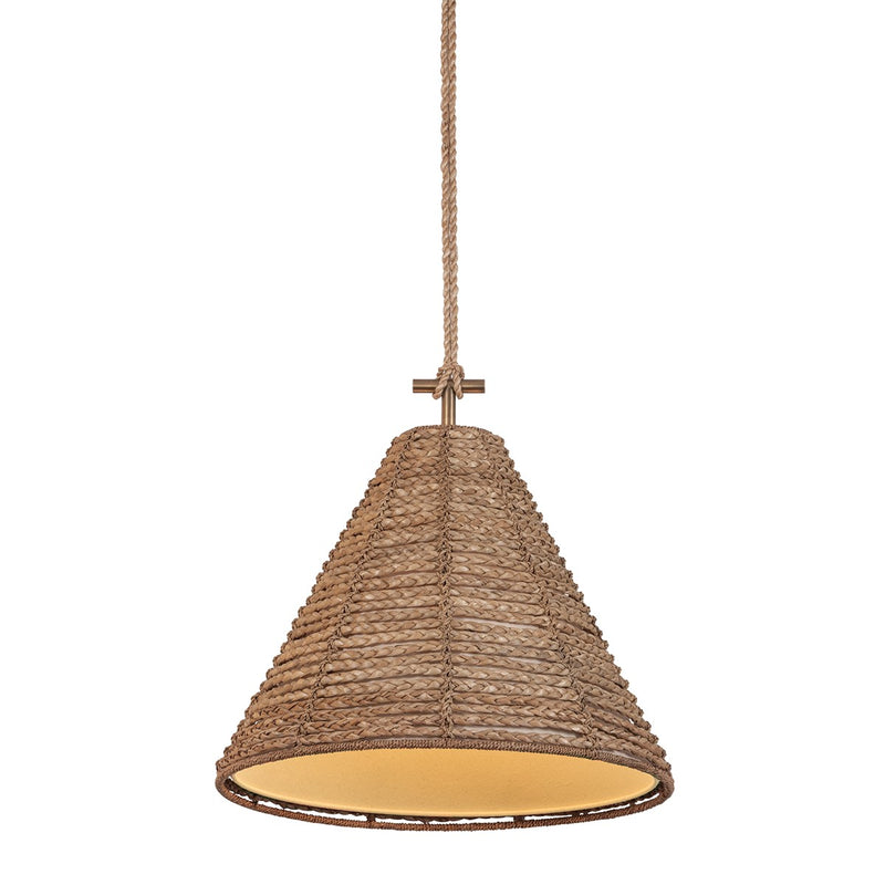 Troy Lighting F6020-PBR One Light Pendant, Patina Brass
