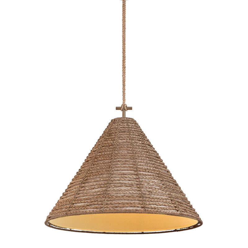Troy Lighting F6030-PBR One Light Pendant, Patina Brass