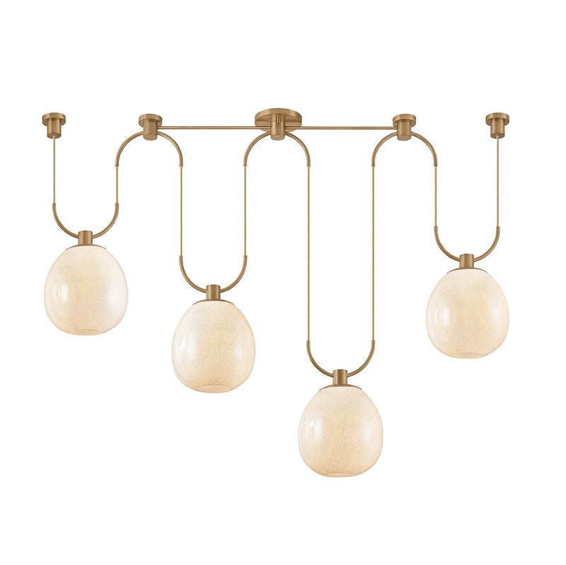 Troy Lighting F7558-PBR Four Light Linear Pendant, Patina Brass