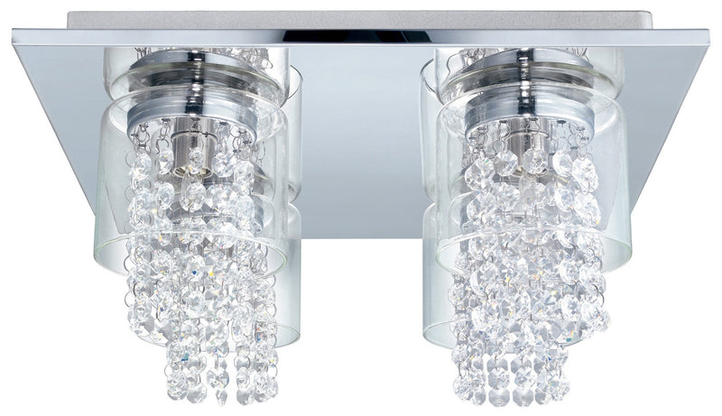 Eglo USA 201153A Four Light Ceiling Mount, Chrome