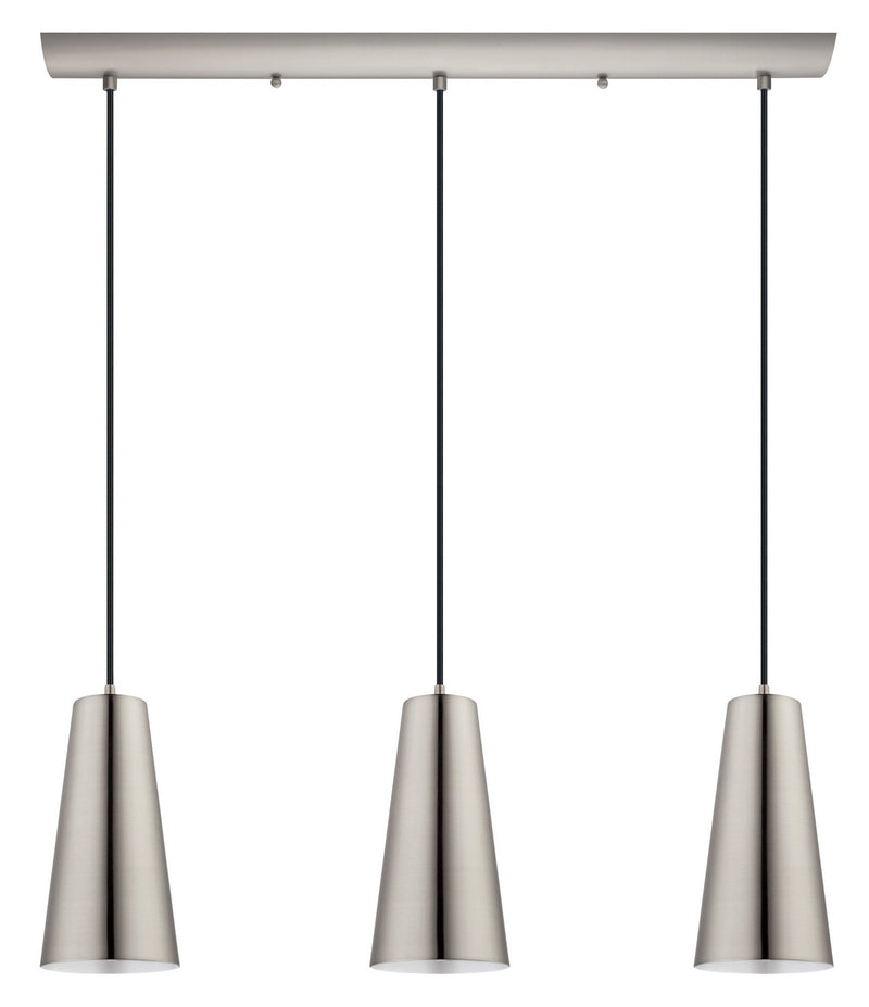 Eglo USA 201531A Three Light Pendant, Matte Nickel