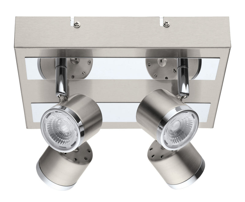 Eglo USA 201736A LED Ceiling Track Light, Matte Nickel & Chrome