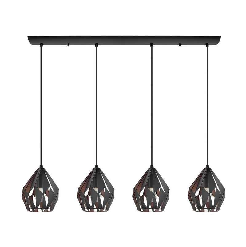 Eglo USA 202038A Four Light Pendant, Black