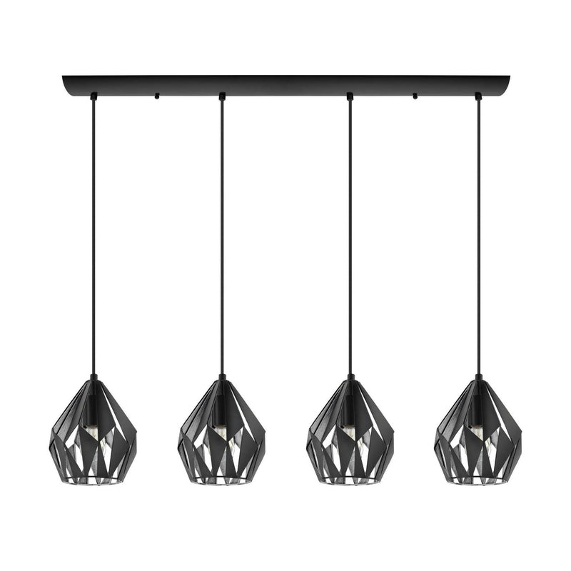 Eglo USA 202039A Four Light Pendant, Black