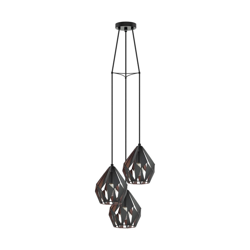 Eglo USA 202041A Three Light Pendant, Black