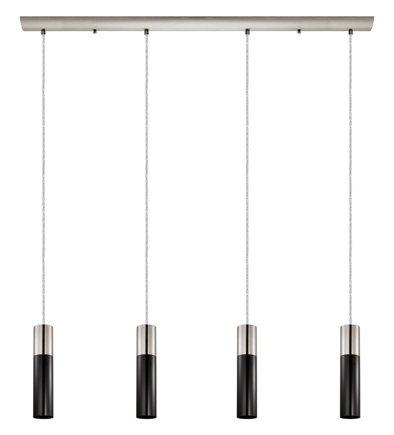 Eglo USA 202301A Four Light Pendant, Matte Nickel