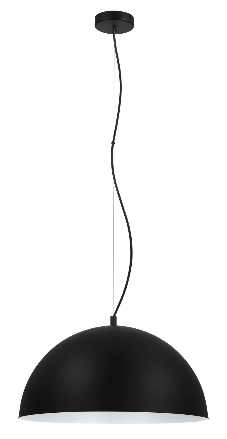 Eglo USA 204324A One Light Pendant, Black, White