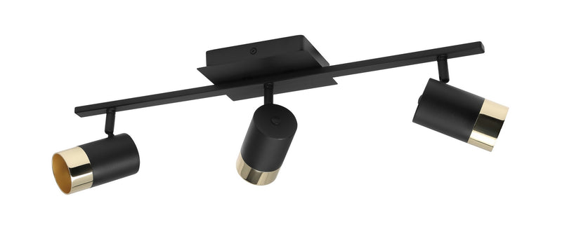 Eglo USA 204923A Three Light Fixed Track Light, Black