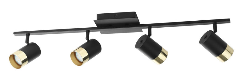 Eglo USA 204924A Four Light Fixed Track Light, Black