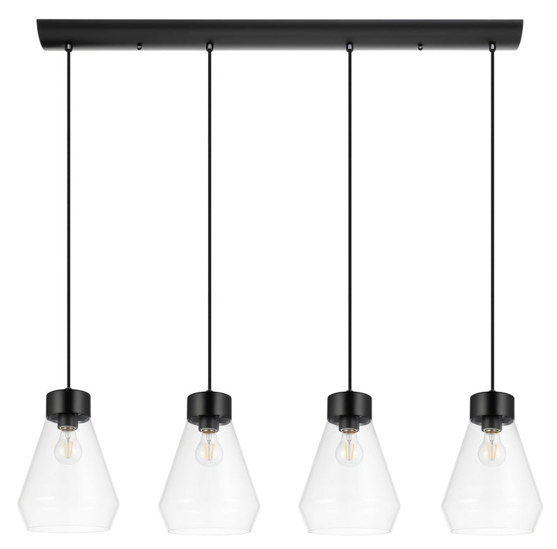 Eglo USA 205322A Four Light Pendant, Matte Black