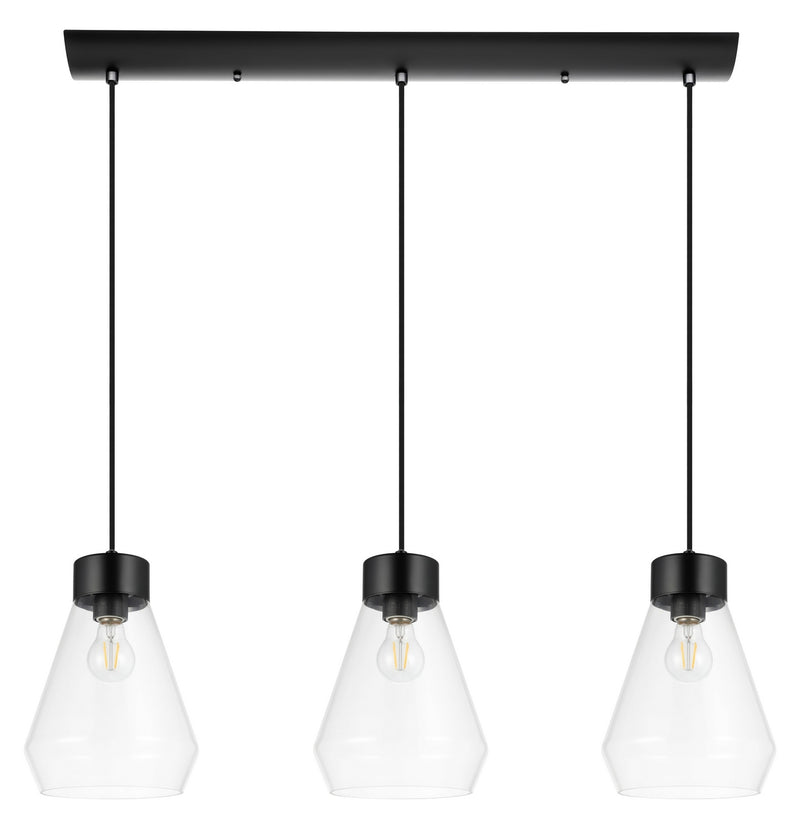Eglo USA 205323A Three Light Pendant, Matte Black