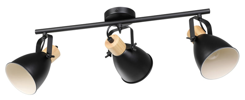 Eglo USA 205513A Three Light Fixed Track Light, Black