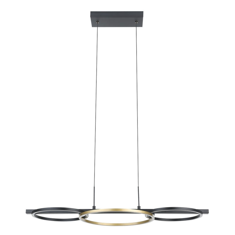 Eglo USA 205746A LED Pendant, Structured Black & Gold