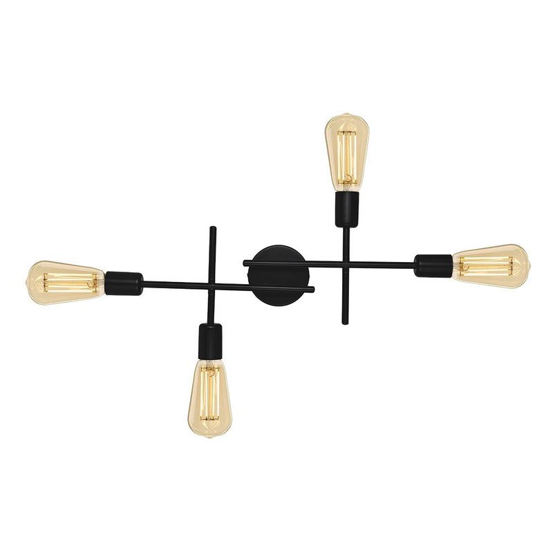 Eglo USA 205768A LED Wall/Ceiling Mount, Matte Black