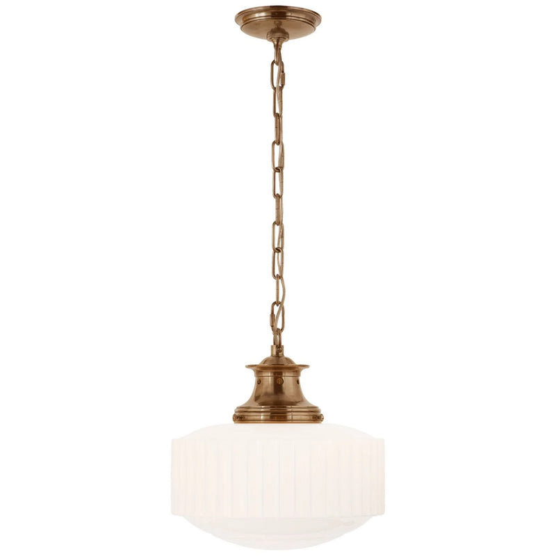 Visual Comfort Signature TOB 5158HAB-WG One Light Pendant, Hand-Rubbed Antique Brass