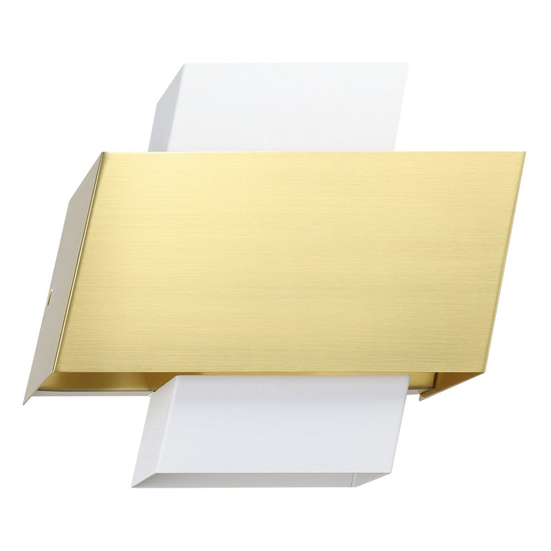 Eglo USA 205846A One Light Wall Sconce, White & Brushed Brass