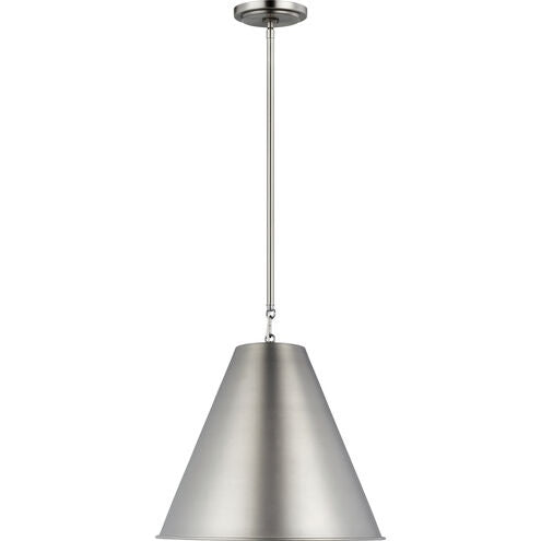 Visual Comfort Studio 6585101EN3-965 One Light Pendant, Antique Brushed Nickel