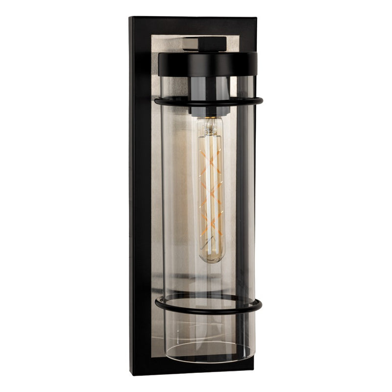 Eglo USA 206292A LED Outdoor Wall Mount, Black, Brushed Nickel