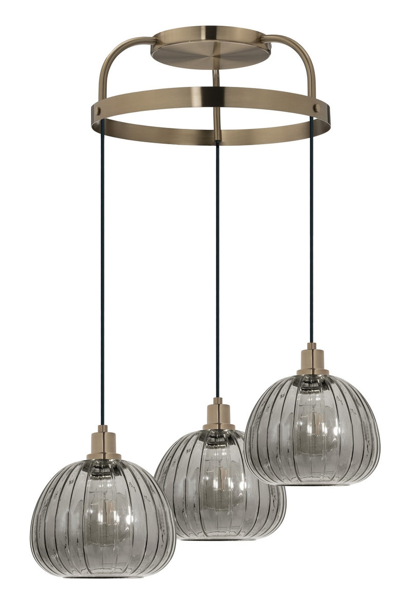 Eglo USA 206358A Three Light Pendant, Brushed Gold