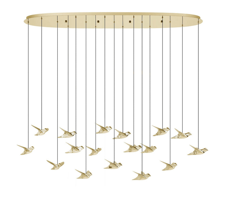 Eglo USA 206641A LED Linear Pendant, Brass