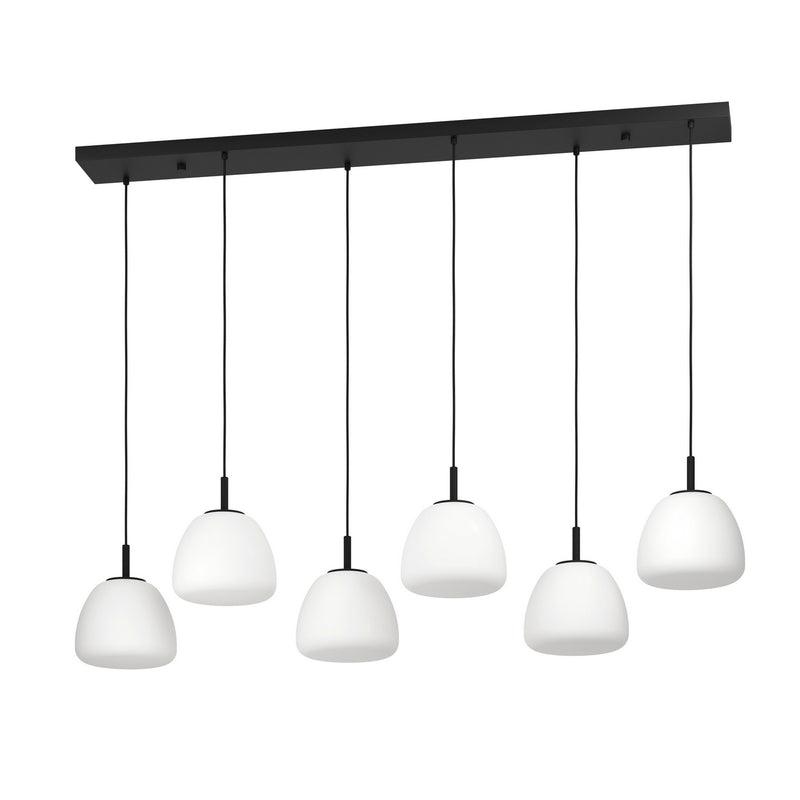 Eglo USA 390203A Six Light Linear Pendant, Black