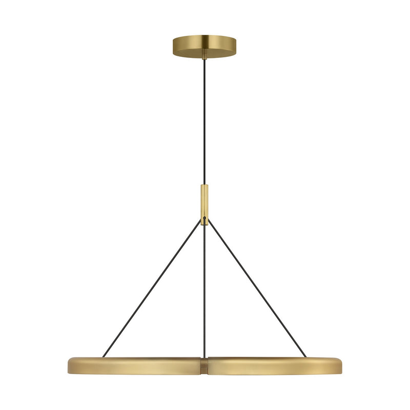 Visual Comfort Modern PBCH80327HAB LED Chandelier, Hand-Rubbed Antique Brass