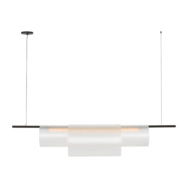 Visual Comfort Modern PBLS80627BEG LED Linear Chandelier, Nightshade Black