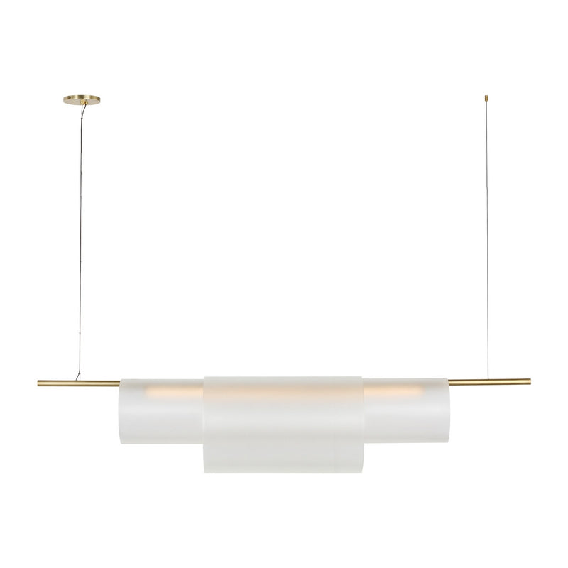 Visual Comfort Modern PBLS80627HABEG LED Linear Chandelier, Hand-Rubbed Antique Brass
