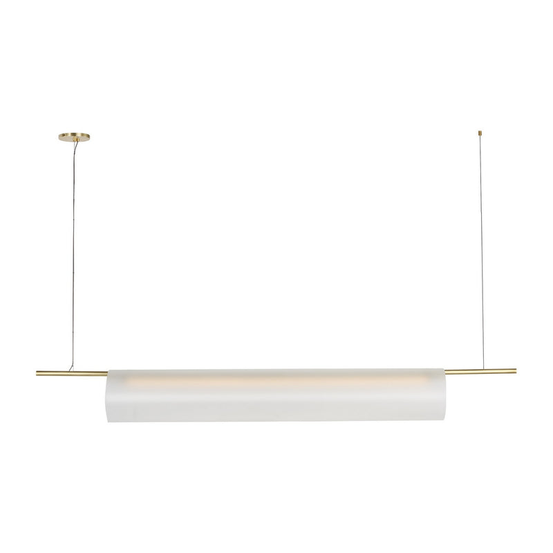 Visual Comfort Modern PBLS80727HABEG LED Linear Chandelier, Hand-Rubbed Antique Brass
