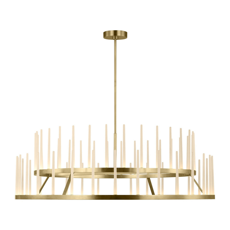 Visual Comfort Modern SLCH81222HABEG LED Chandelier, Hand-Rubbed Antique Brass