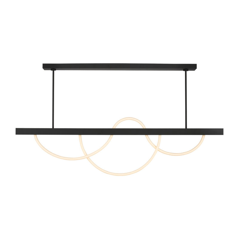 Visual Comfort Modern SLLS83927B LED Linear Chandelier, Nightshade Black
