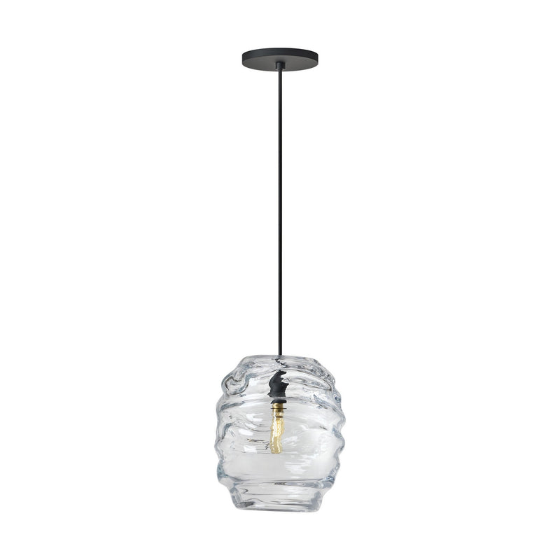Visual Comfort Modern SLPD865BCG One Light Pendant, Nightshade Black