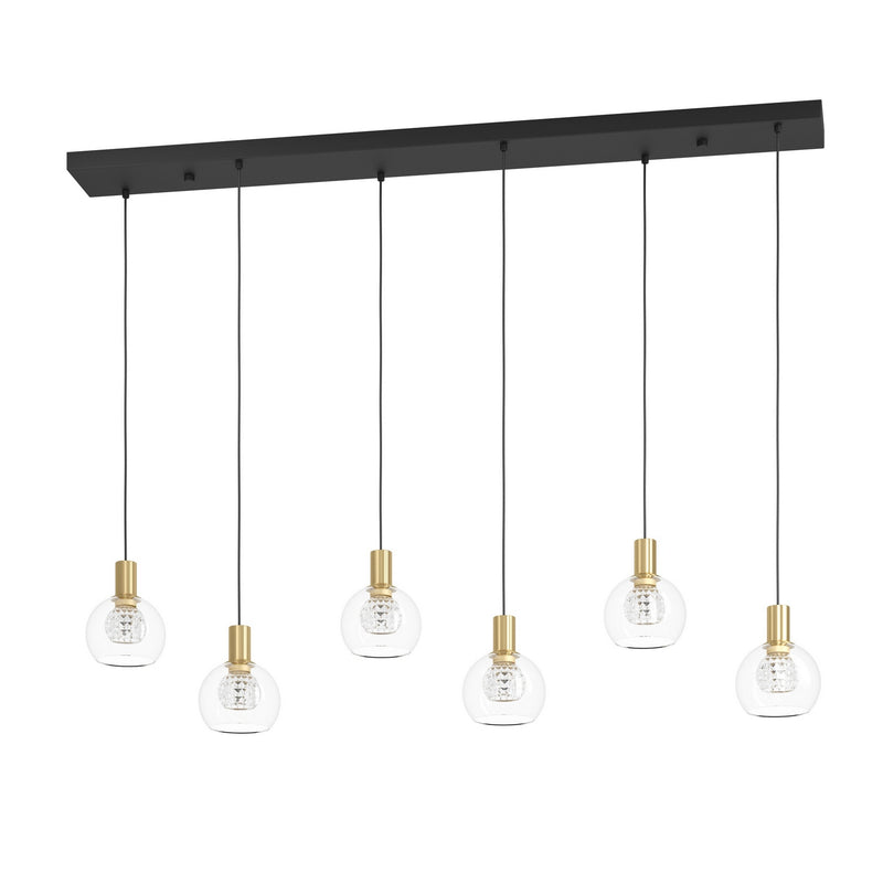 Eglo USA 390281A LED Linear Pendant, Black & Brushed Gold